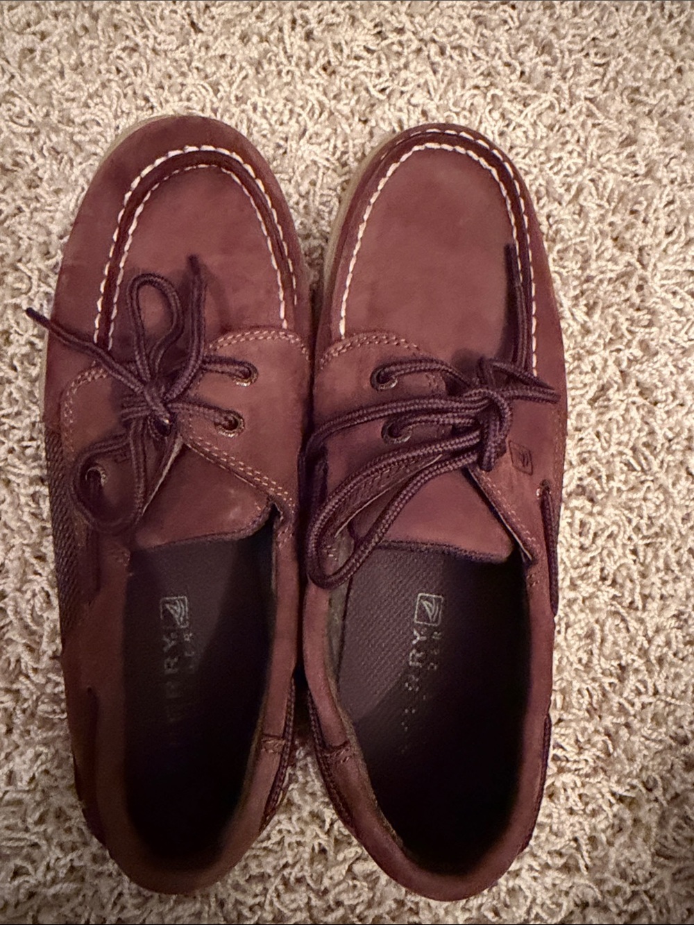 Sperry Kids Dark Brown Leather Boat Shoes